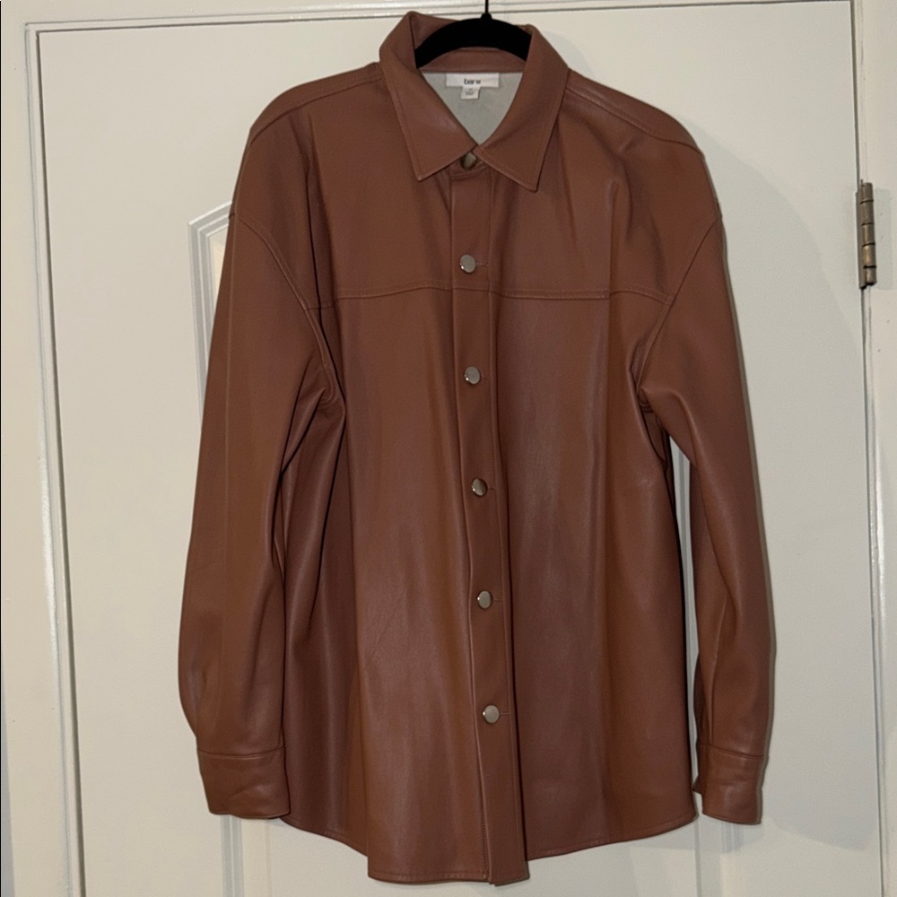 BAR III Women’s Faux Leather Shacket